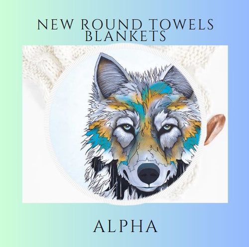 Round Beach Towel Blanket - Alpha