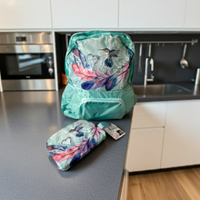 Load image into Gallery viewer, Foldable Indigenous Designed Backpacks - Hummingbird Feathers