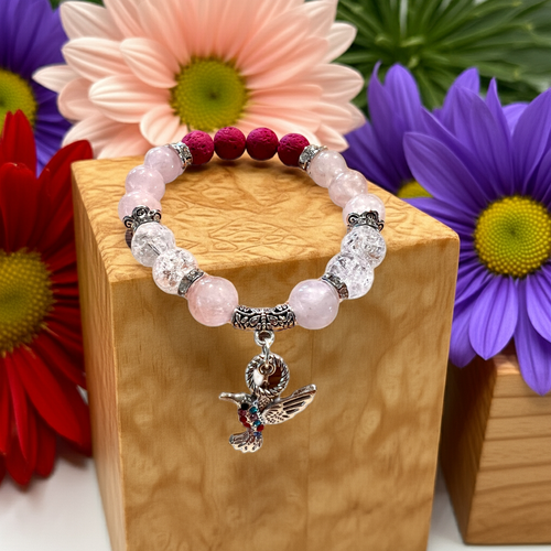 Mocs N More Totem Bracelets - Hummingbird Rose Quartz