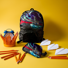 Load image into Gallery viewer, Foldable Indigenous Designed Backpacks - Wolf Song
