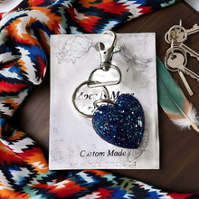 Load image into Gallery viewer, Mocs N More - Heart Blue Keychains