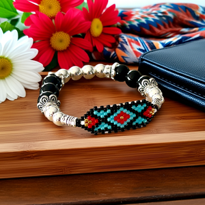 Mocs N More Hand Beaded Bracelets - Black Onyx