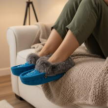 Load image into Gallery viewer, Aqua Moccasins - Side Angle Sofa