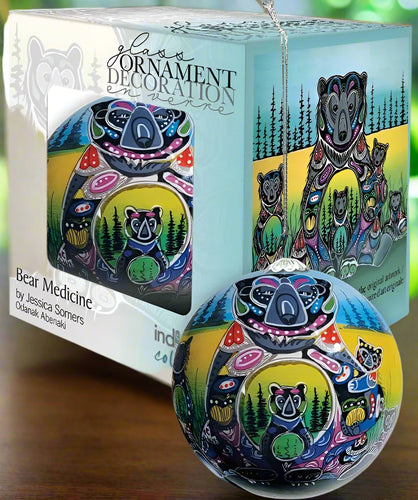 New Indigenous Glass Ornaments - Bear Medicine