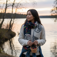 Load image into Gallery viewer, Eco Scarf - Berry Picker In the Moon