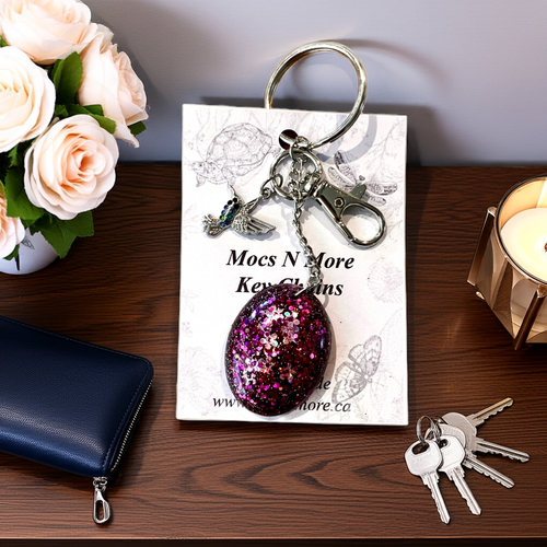 Mocs N More - Hummingbird Flower Keychain