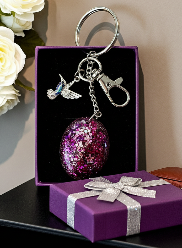 Mocs N More - Hummingbird Flower Keychain