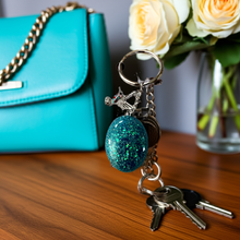 Load image into Gallery viewer, Mocs N More - Hummingbird Turquoise Keychain
