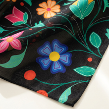 Load image into Gallery viewer, Close-up of the scarf’s floral artwork