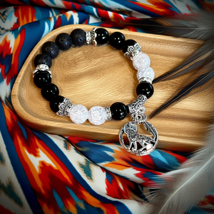 Mocs N More Totem Bracelets - Black Onyx Wolf
