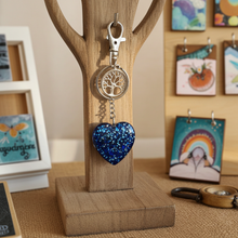 Load image into Gallery viewer, Tree of Life Heart Keychain - Handcrafted Epoxy Resin Charm