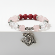 Load image into Gallery viewer, Eagle Rose Quartz Bracelet on Ledge