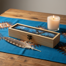 Load image into Gallery viewer, Eagle's Peak - Lifestyle with Candle &amp; Feather