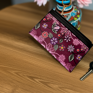 New Zippered Card Wallet - Ojibwe Florals