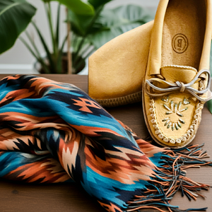 Ladies Beaded Smooth Moose Hide Moccasins