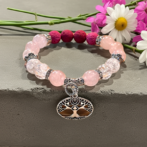 Mocs N More Totem Bracelets - Tree of LIfe Rose Quartz