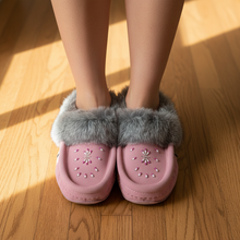 Load image into Gallery viewer, Flamingo Moccasins - Top View Hardwood