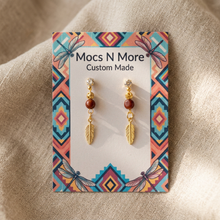 Load image into Gallery viewer, Flat lay of the earring card on linen