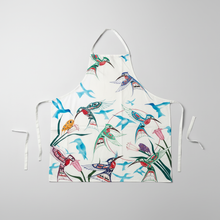 Load image into Gallery viewer, Garden of Hummingbirds Apron - White Background