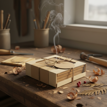 Load image into Gallery viewer, Gift-ready display of cedar coaster set