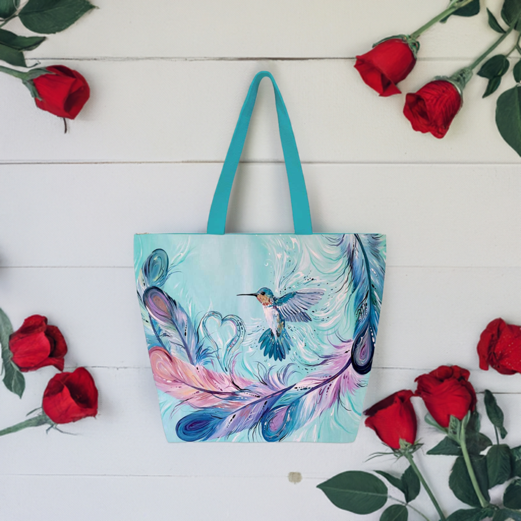 Tote Bags - Hummingbird Feathers