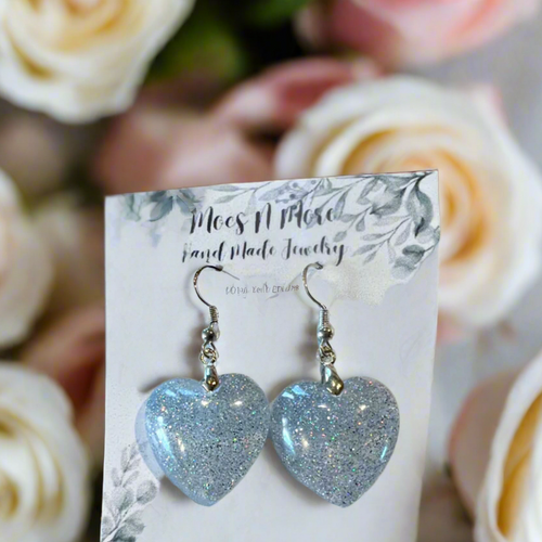 Mocs N More Earrings - Silver Heart Dangles