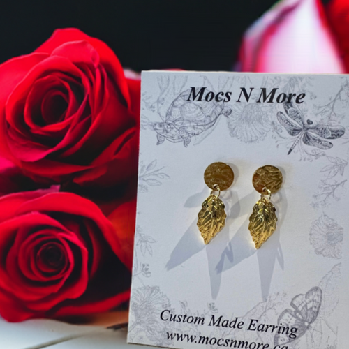 Mocs N More Earrings - Gold Leaf Earrings