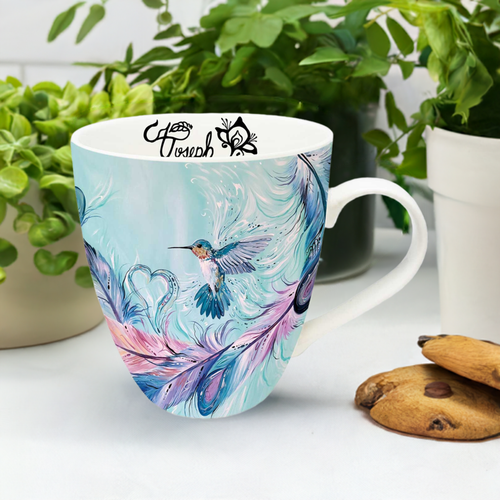 18 Oz - Signature Mugs - Hummingbird Feathers