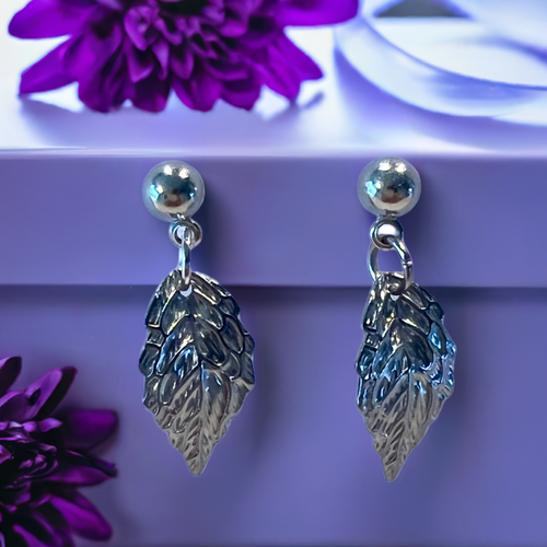 Mocs N More Earrings -Silver Leaf Earrings