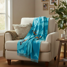 Load image into Gallery viewer, Hummingbird shawl on armchair