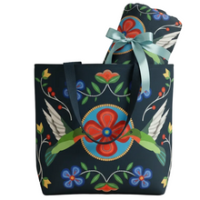 Load image into Gallery viewer, Hummingbirds Gift Set - Tote Open with Blanket Roll