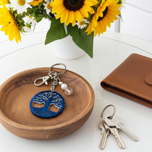 Load image into Gallery viewer, Tree of Life Royal Blue Keychain - Handcrafted Epoxy Resin Charm