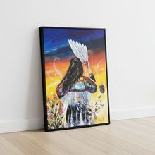 Load image into Gallery viewer, Canvas print leaning against wall with black side edges