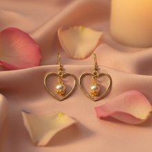 Load image into Gallery viewer, Pearl Bloom Heart Earrings romantic lifestyle