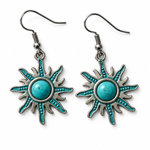 Load image into Gallery viewer, Turquoise Sunshine Drop Earrings on a white background