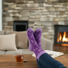 Load image into Gallery viewer, ART SOCKS - Hummingbird lifestyle photo, cozy with tea