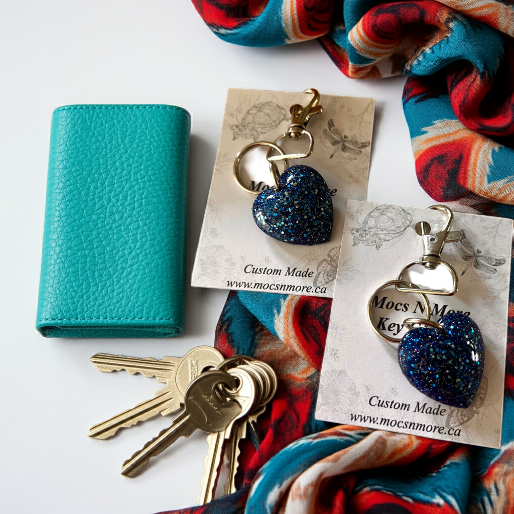 Mocs N More - Heart Blue Keychains