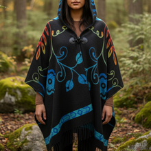 Load image into Gallery viewer, Indigenous model in forest with hooded wrap