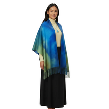 Load image into Gallery viewer, Indigenous model wearing Walk Beyond shawl