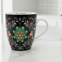Load image into Gallery viewer, Decorative mug with floral pattern on a kitchen counter