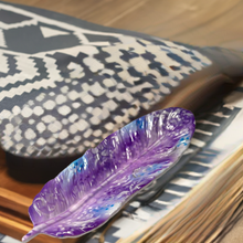 Load image into Gallery viewer, Feather Tray - Tribal Feather Tray - Purple &amp; Blue