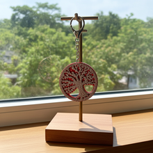 Load image into Gallery viewer, Tree of Life Silver &amp; Red Keychain - Handcrafted Epoxy Resin