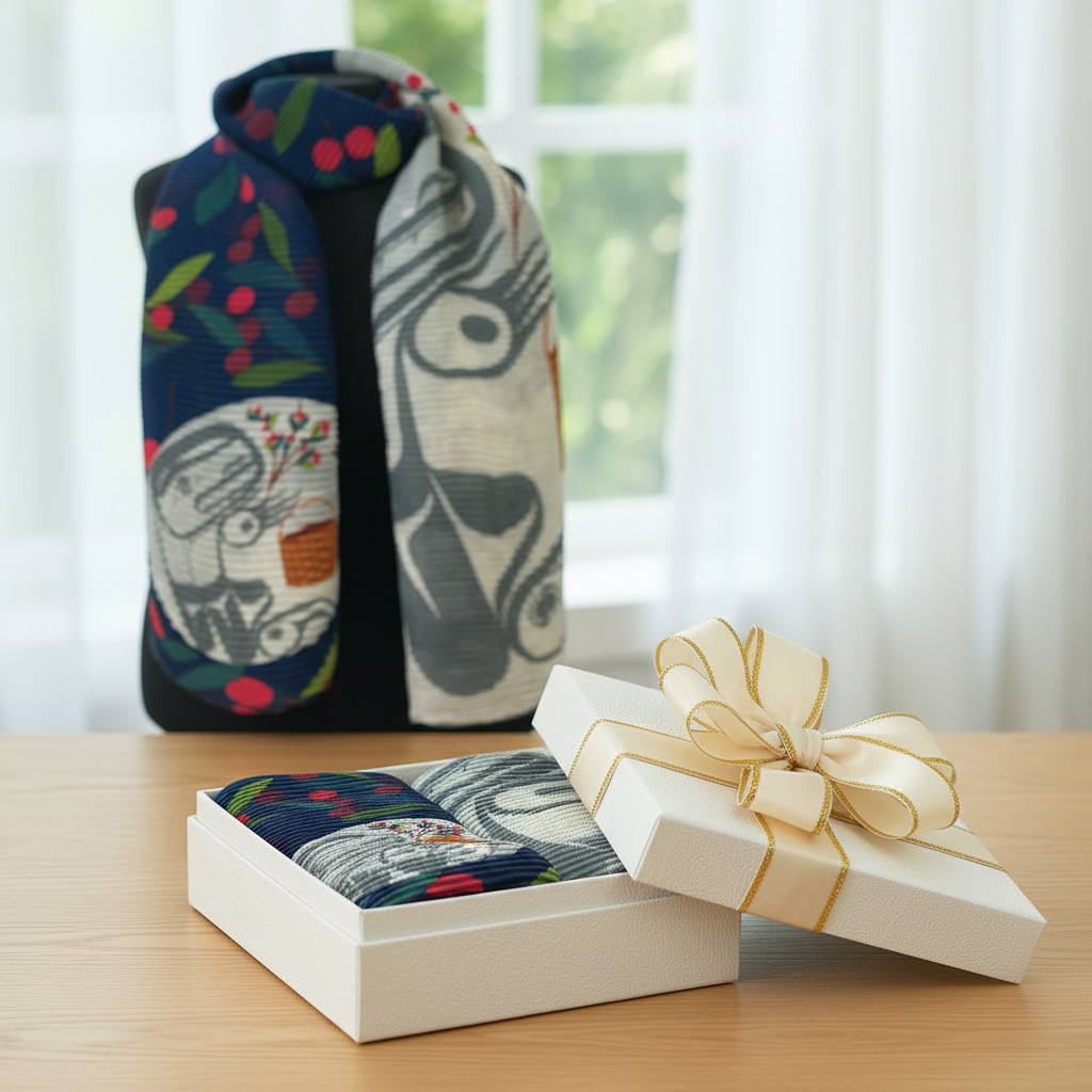 Eco Scarf - Berry Picker In the Moon