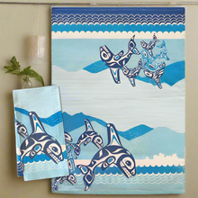 Load image into Gallery viewer, Tea Towels- Indigenous Design Orca Family