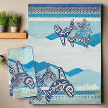 Load image into Gallery viewer, Tea Towels- Indigenous Design Orca Family