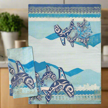 Load image into Gallery viewer, Tea Towels- Indigenous Design Orca Family