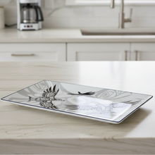 Load image into Gallery viewer, Decorative ceramic tray with bird design on a kitchen counter