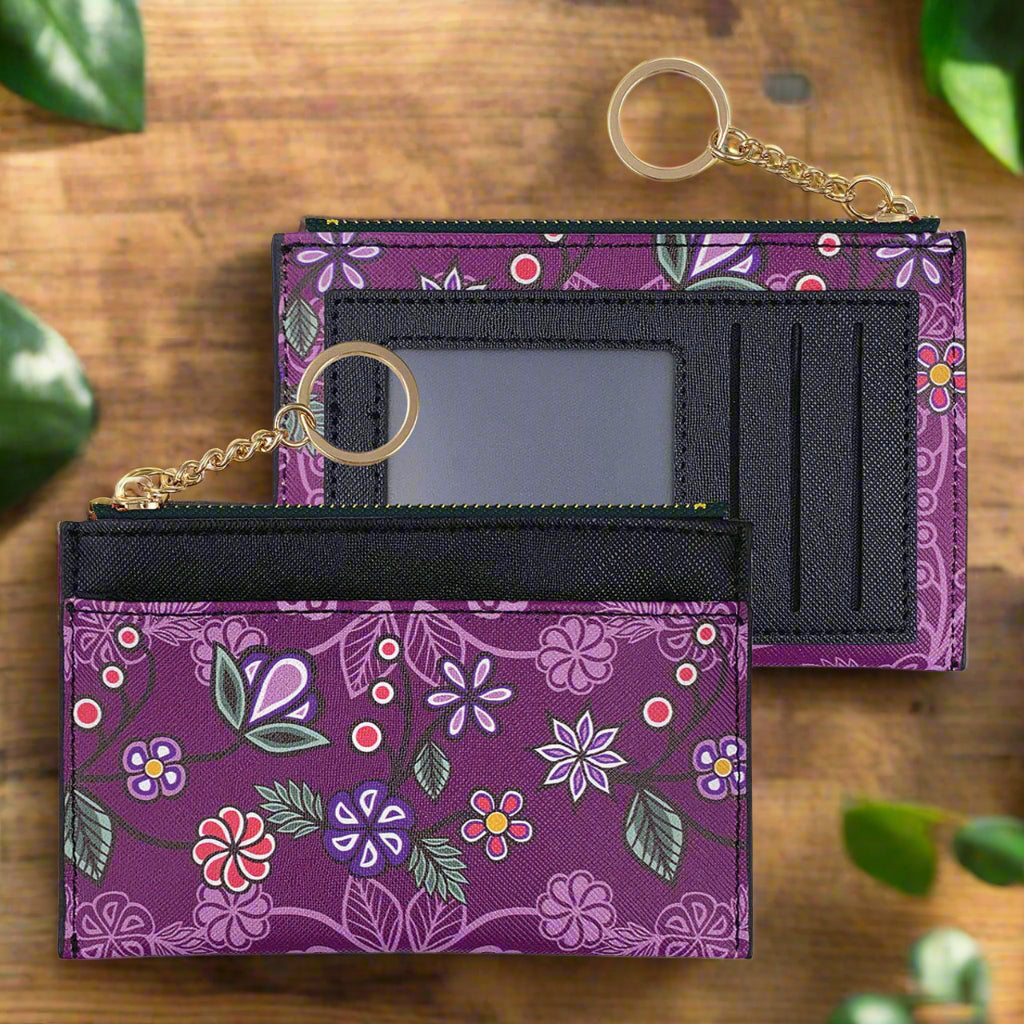 Zippered Card Wallet - Ojibwe Florals