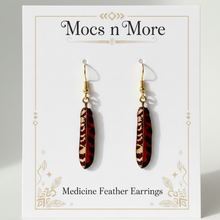 Load image into Gallery viewer, Mocs n More Medicine Feather Earrings on Display Card