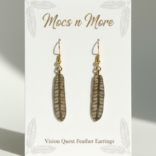 Load image into Gallery viewer, Mocs n More Vision Quest Feather Earrings Display Card 1